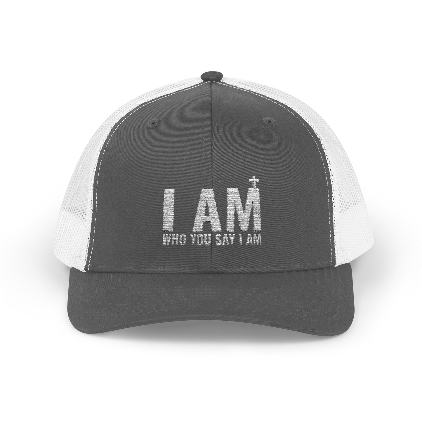 I AM Who You Say I Am, Inspirational Snapback Trucker Cap, Perfect for Casual Wear, Outdoor Activities