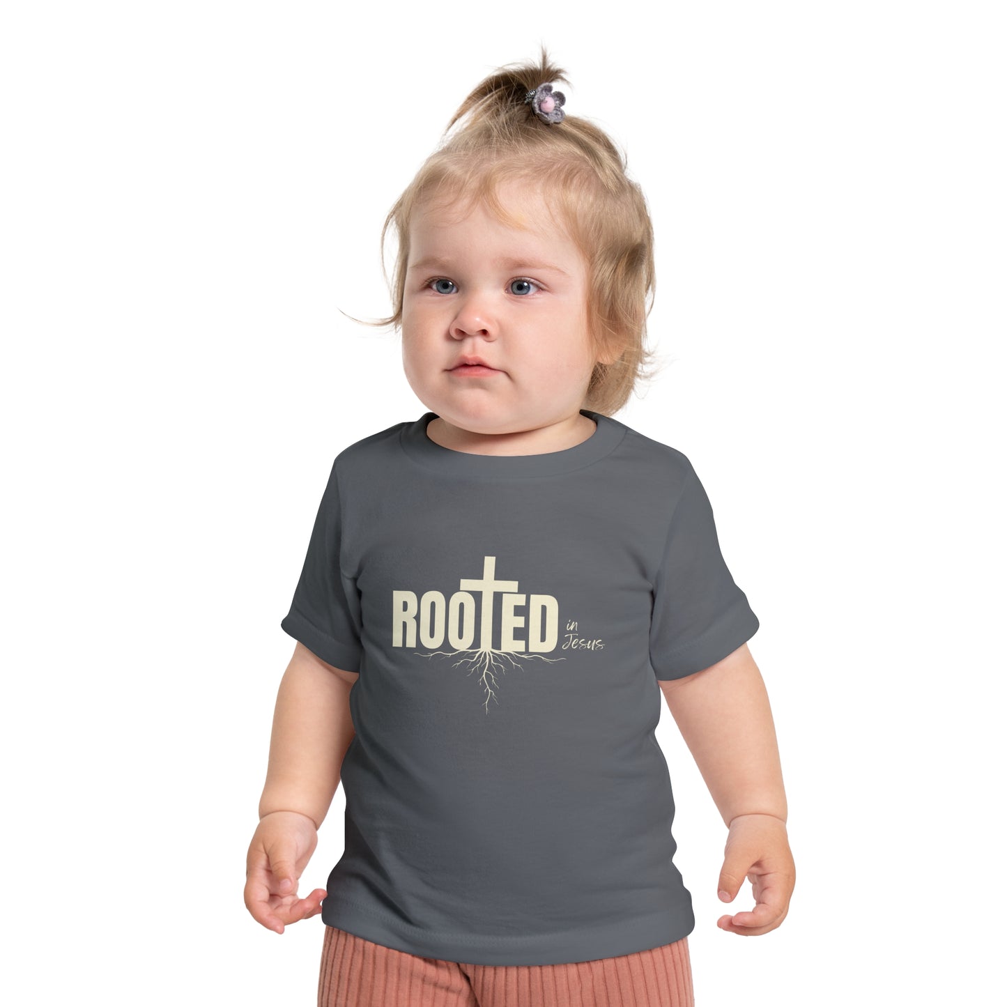 Rooted in Jesus, Baby Tee, Cute Christian Baby Shirt, Infant Clothing, Gift for New Parents, Easter Outfit, Baby Shower Gift