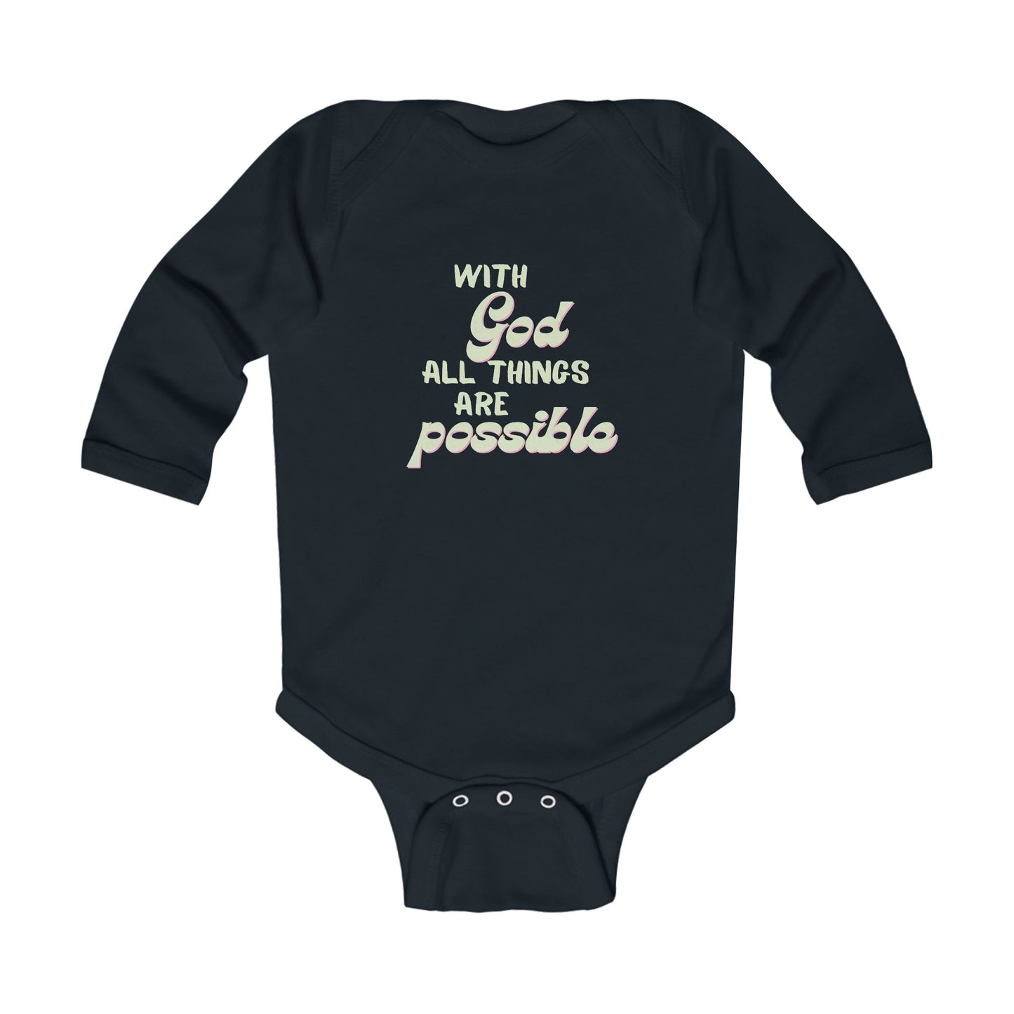 With God All Things Are Possible, Cute Baby Gift, Christian Baby Outfit, Inspirational Baby Clothes