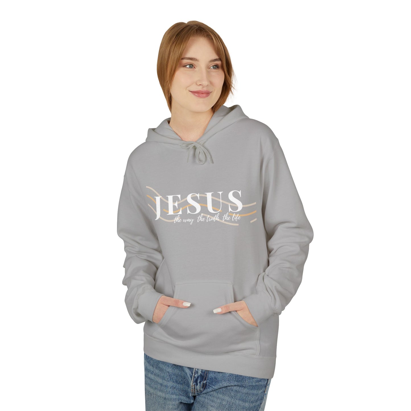 Jesus The Way The Truth The Life, Inspirational Fleece Hoodie, Everyday Comfort Wear