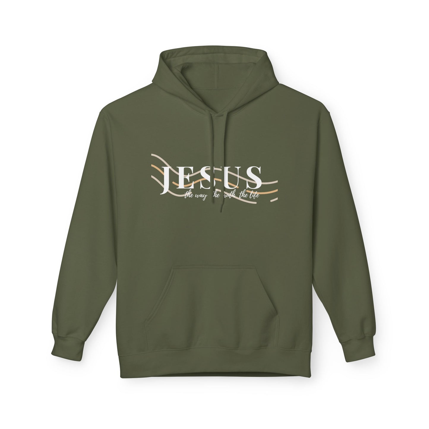Jesus The Way The Truth The Life, Inspirational Fleece Hoodie, Everyday Comfort Wear