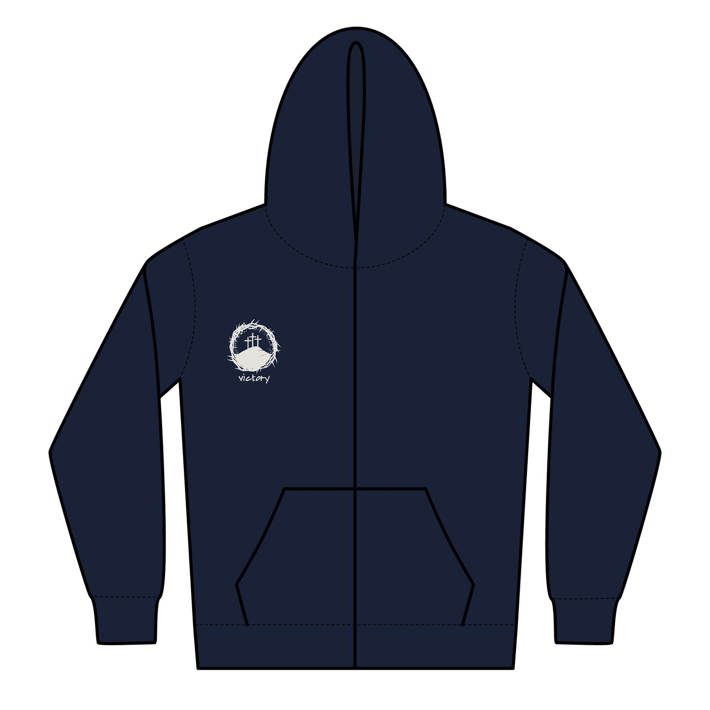 Victory, Youth Hooded Sweatshirt, Cozy Kid's Zip Hoodie for Everyday Wear, Back to School Gift, Casual Layering, Unisex