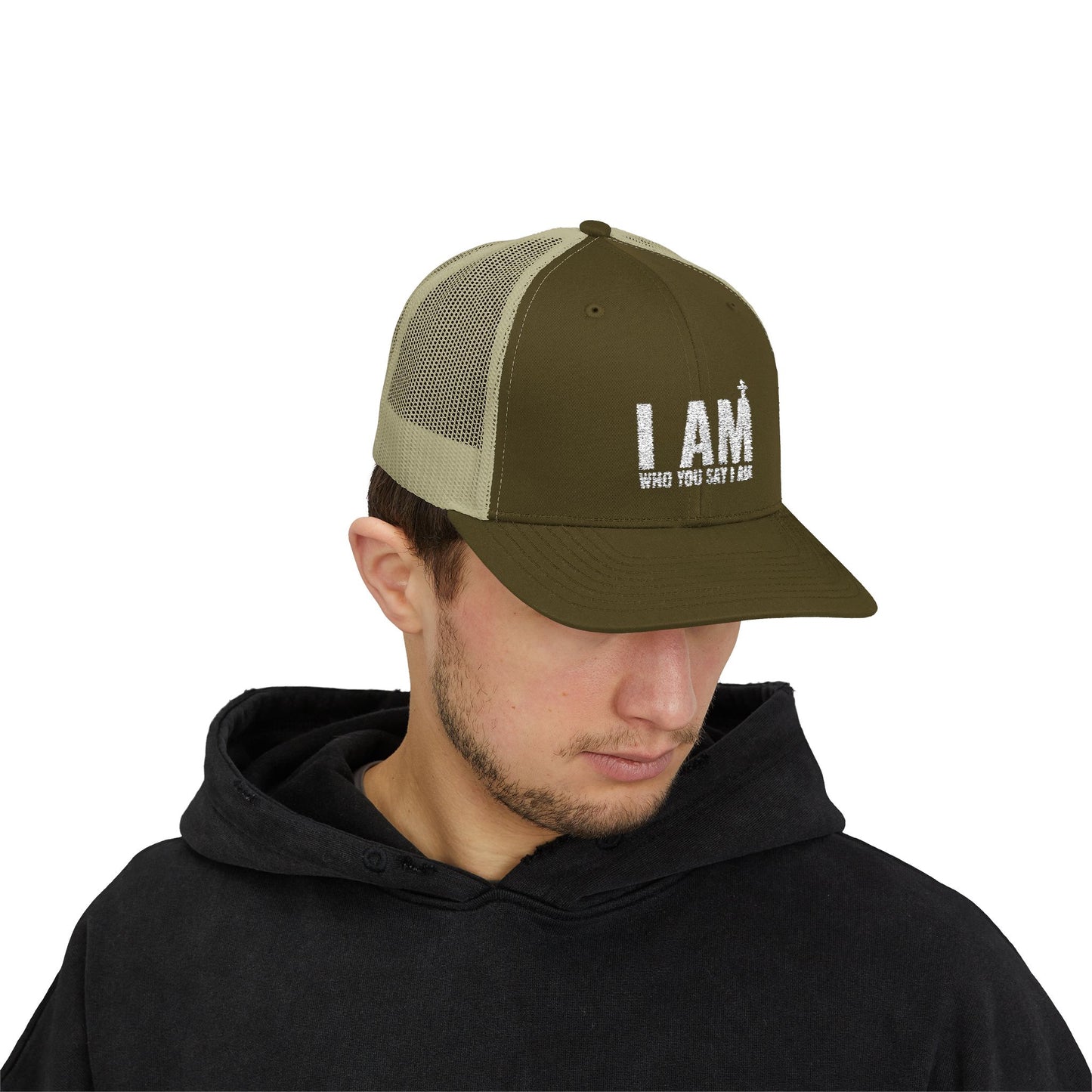 I AM Who You Say I Am, Inspirational Snapback Trucker Cap, Perfect for Casual Wear, Outdoor Activities