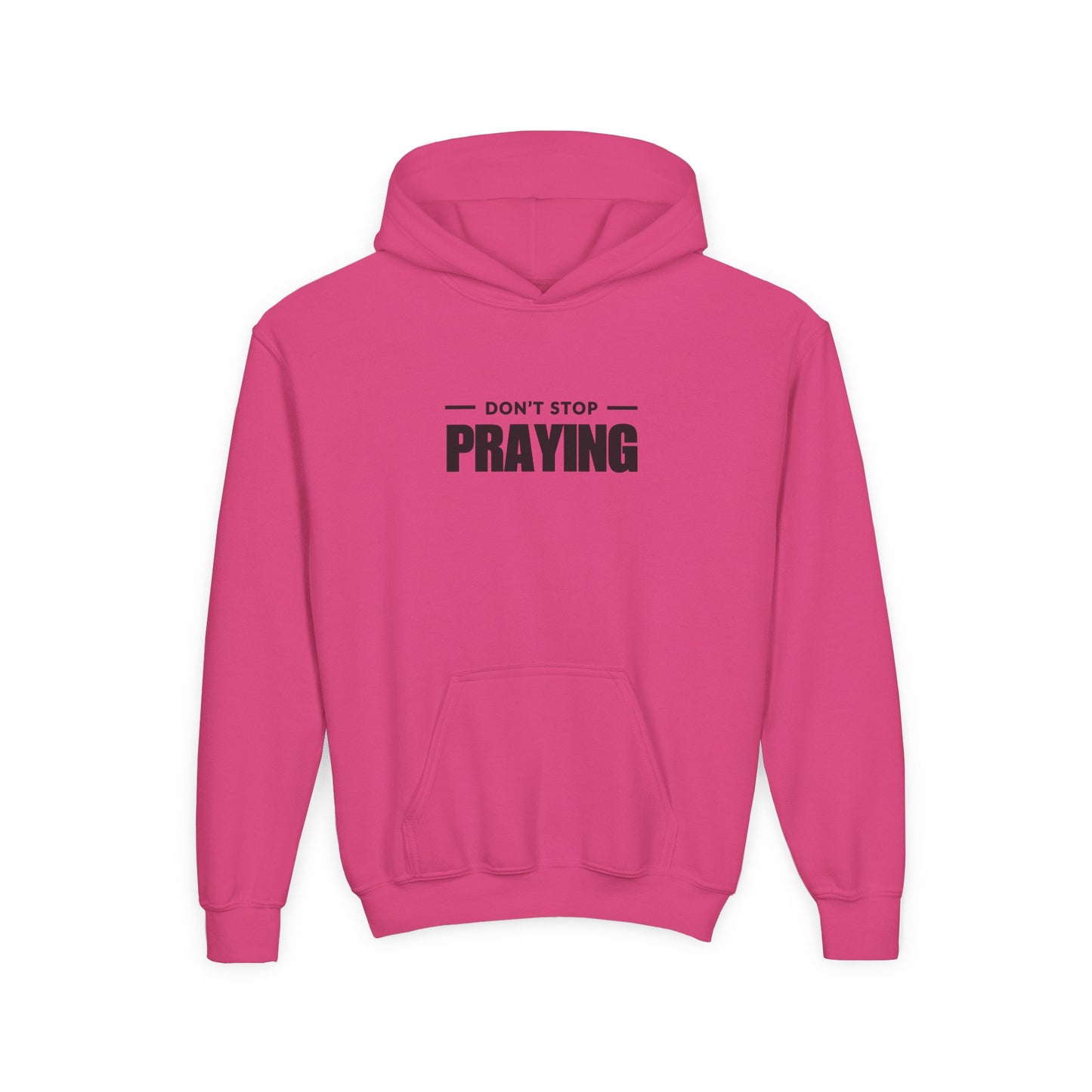 Don't Stop Praying Youth Hoodie, Faith-Based Gift, Christian Apparel, Inspirational Sweatshirt