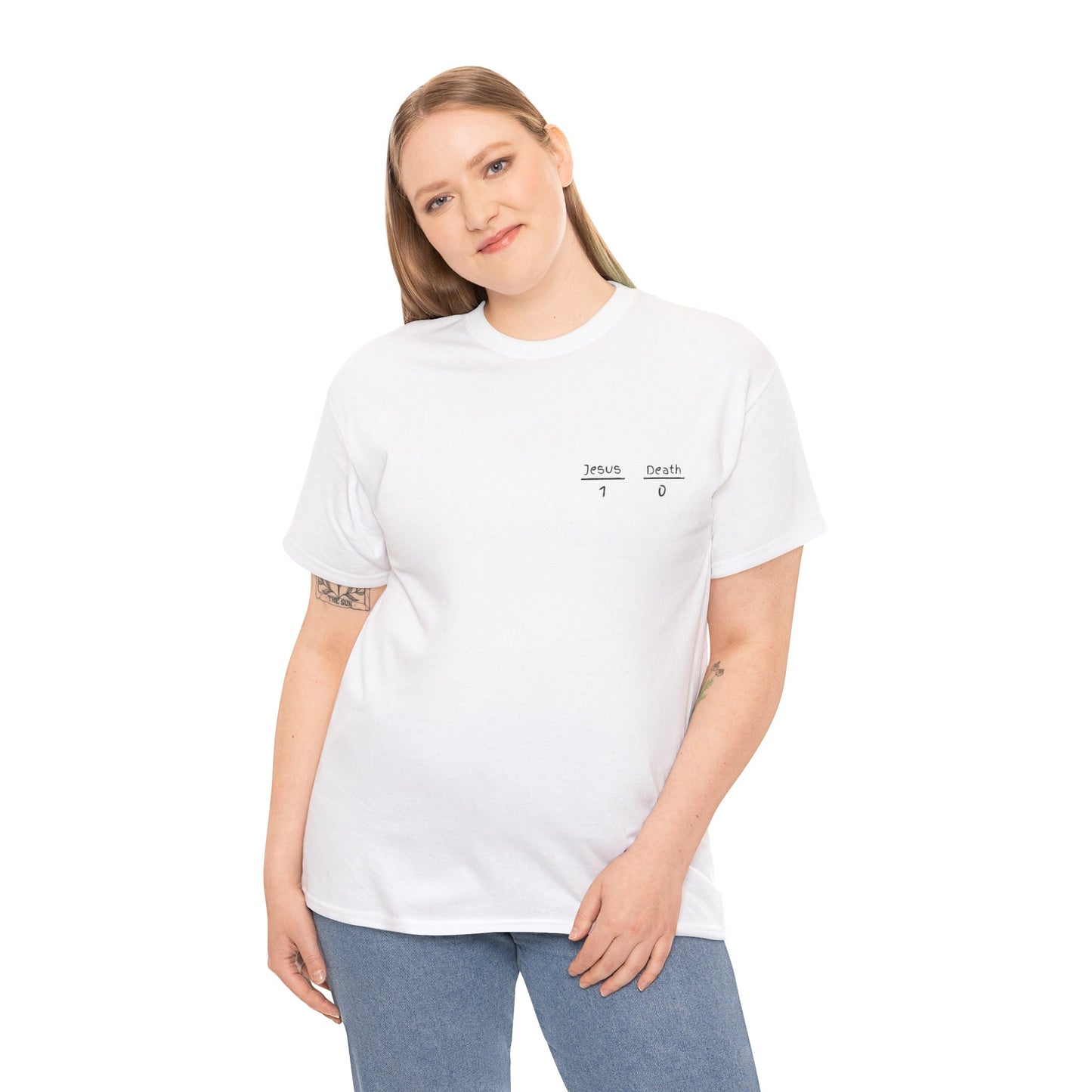 Jesus vs. Death Score T-Shirt, Religious Tee, Unisex Cotton Shirt