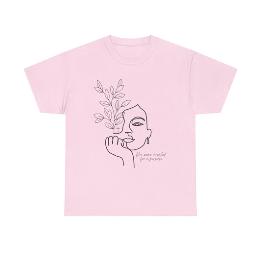 You Were Created For A Purpose, Unisex Heavy Cotton Tee, Minimalist Art Tee, Nature Inspired Shirt