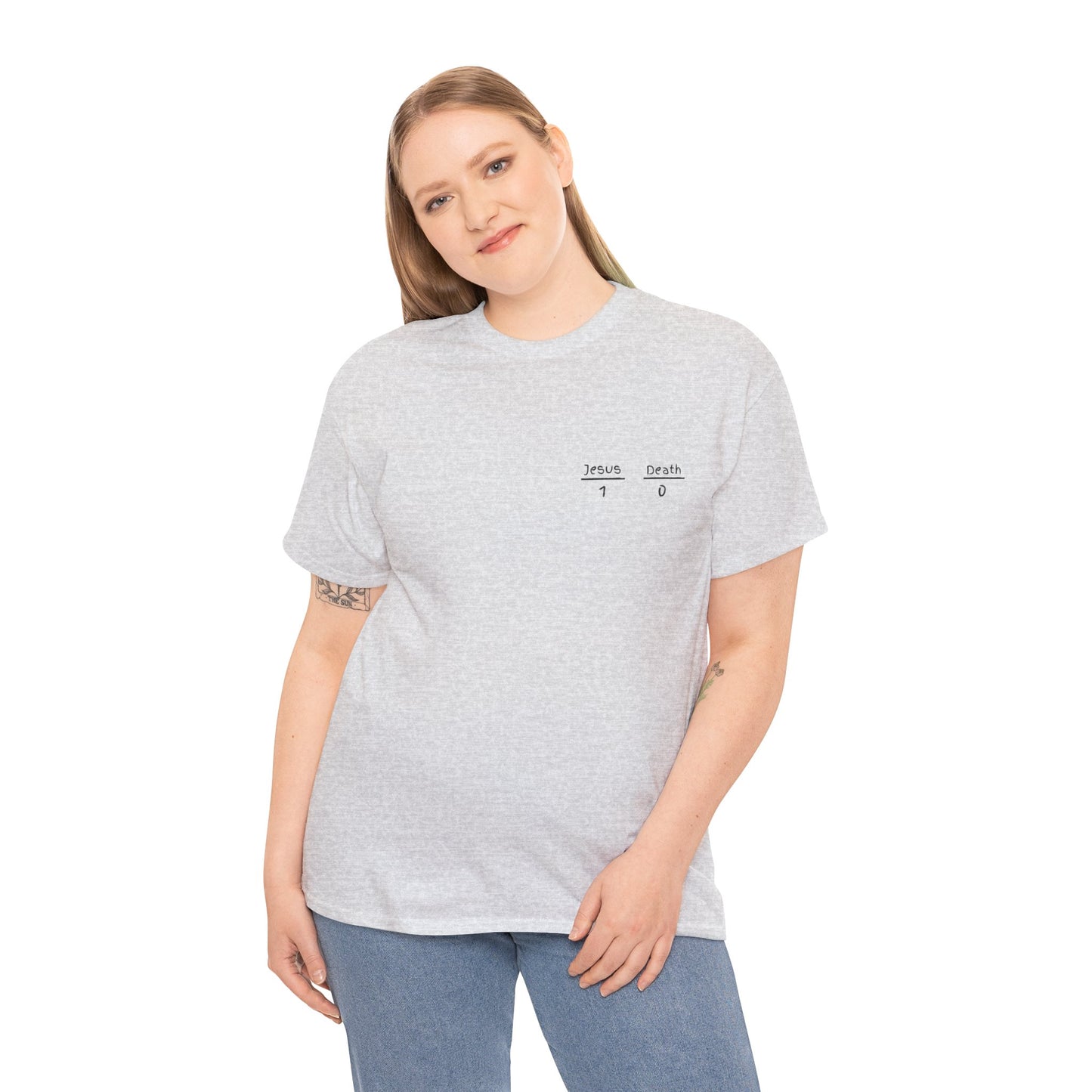 Jesus vs. Death Score T-Shirt, Religious Tee, Unisex Cotton Shirt