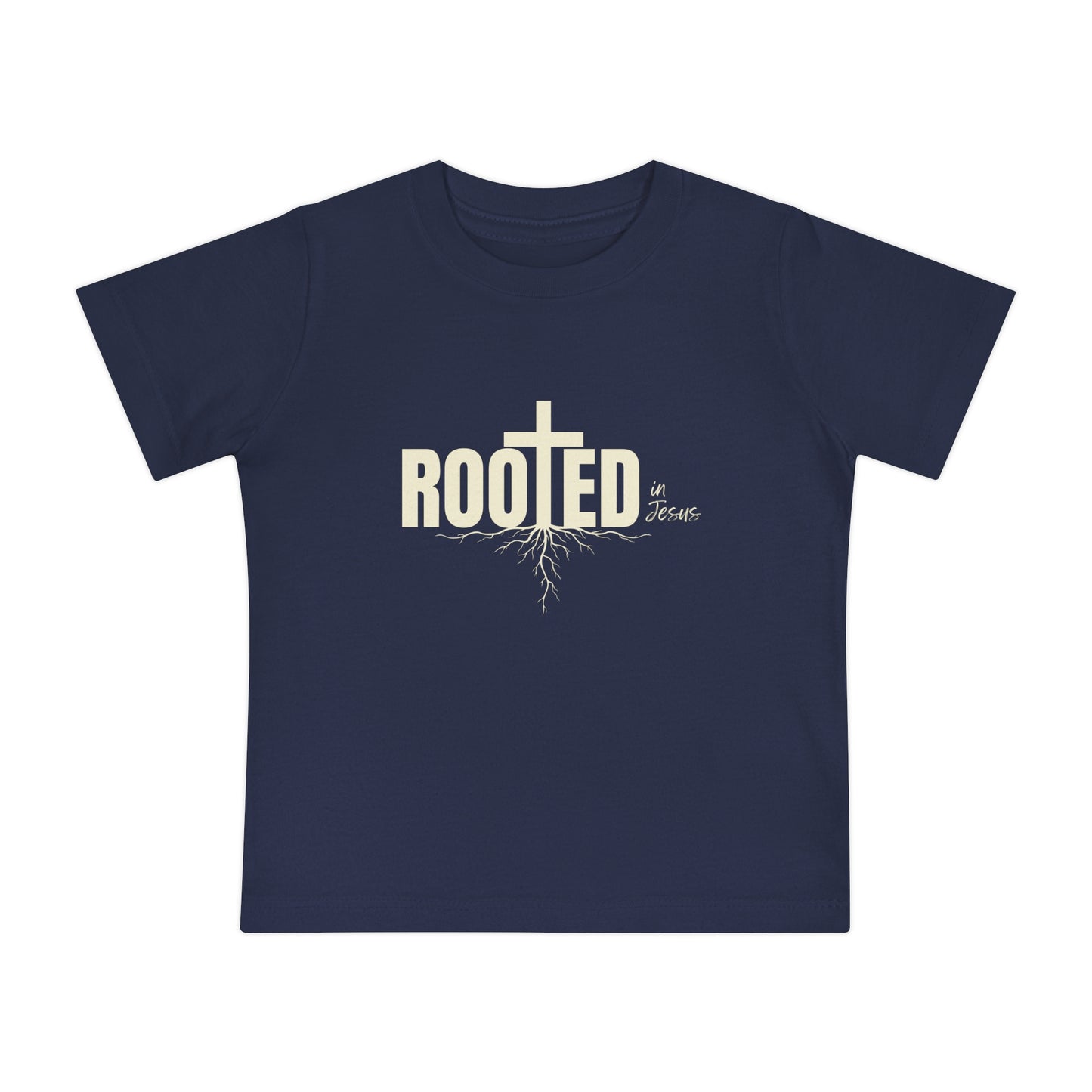 Rooted in Jesus, Baby Tee, Cute Christian Baby Shirt, Infant Clothing, Gift for New Parents, Easter Outfit, Baby Shower Gift
