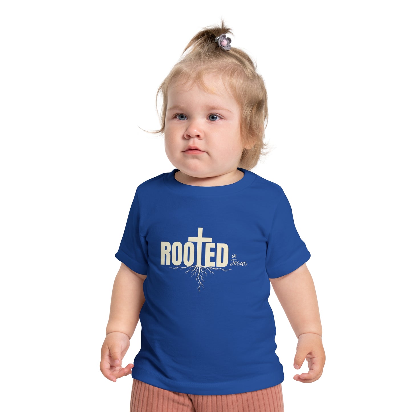 Rooted in Jesus, Baby Tee, Cute Christian Baby Shirt, Infant Clothing, Gift for New Parents, Easter Outfit, Baby Shower Gift