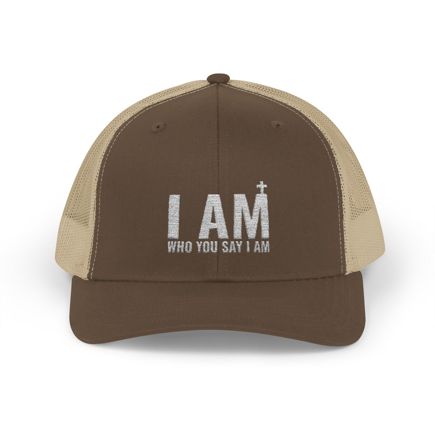 I AM Who You Say I Am, Inspirational Snapback Trucker Cap, Perfect for Casual Wear, Outdoor Activities