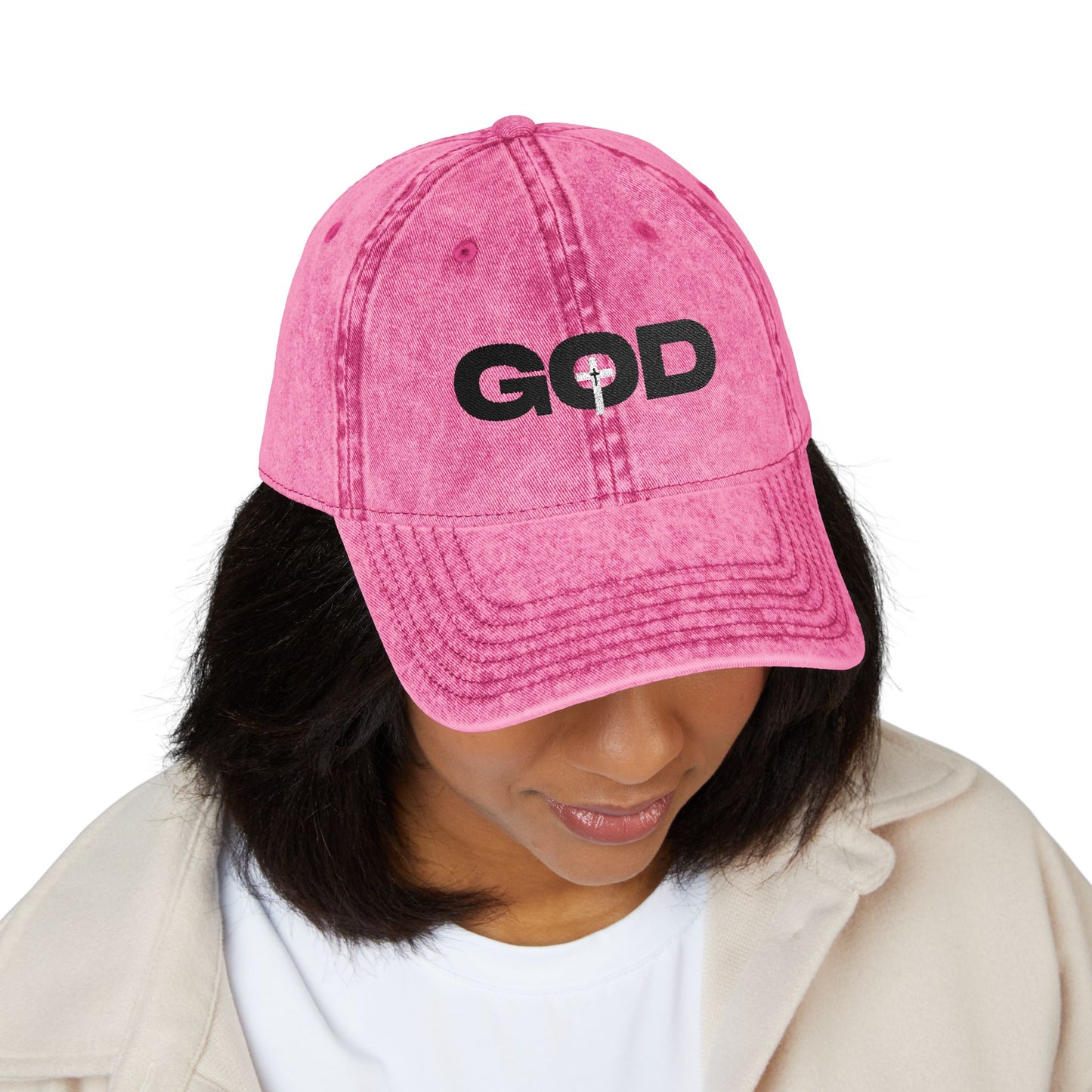 God Embroidered Cap Vintage, Casual Snapback Hat, Faith-Based Gift, Adjustable Hat