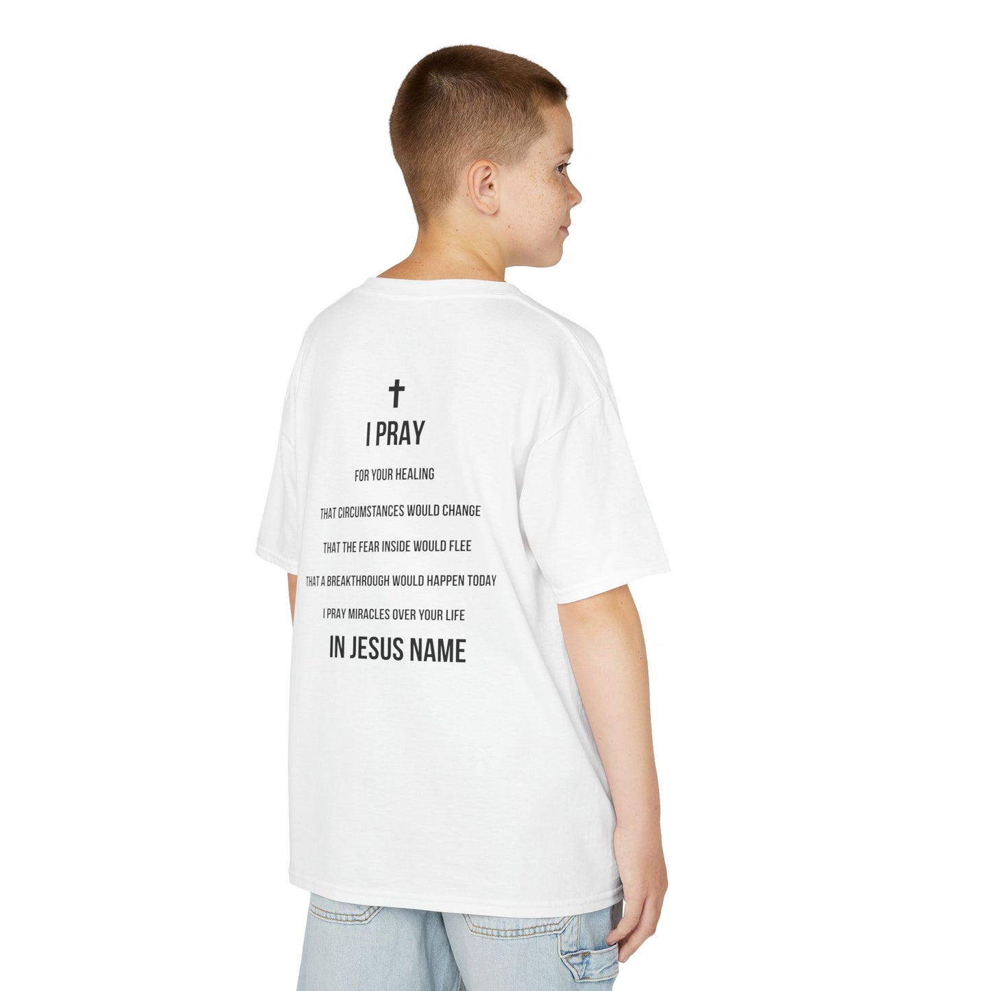 I Pray Faith-Inspired Kids Tee, Christian T-Shirt, Prayerful Kids Cotton Tee