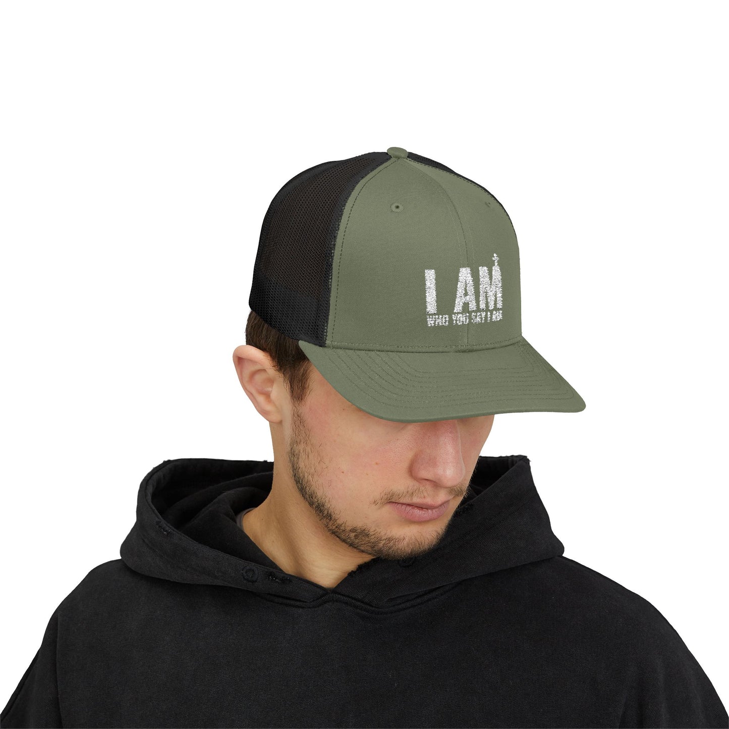 I AM Who You Say I Am, Inspirational Snapback Trucker Cap, Perfect for Casual Wear, Outdoor Activities