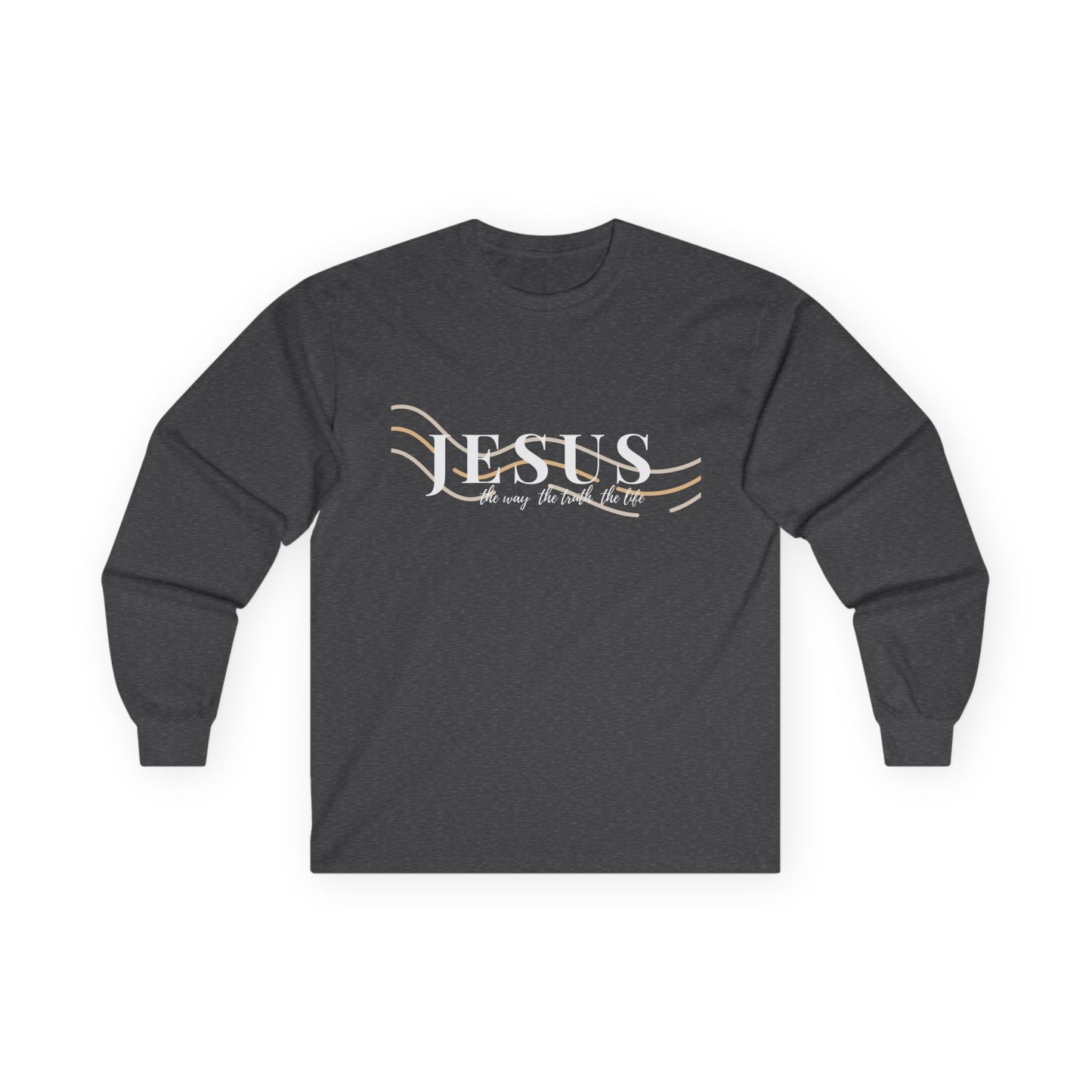 Jesus The Way The Truth The Life, Minimalist Long Sleeve Tee for Casual Style, Everyday Wear