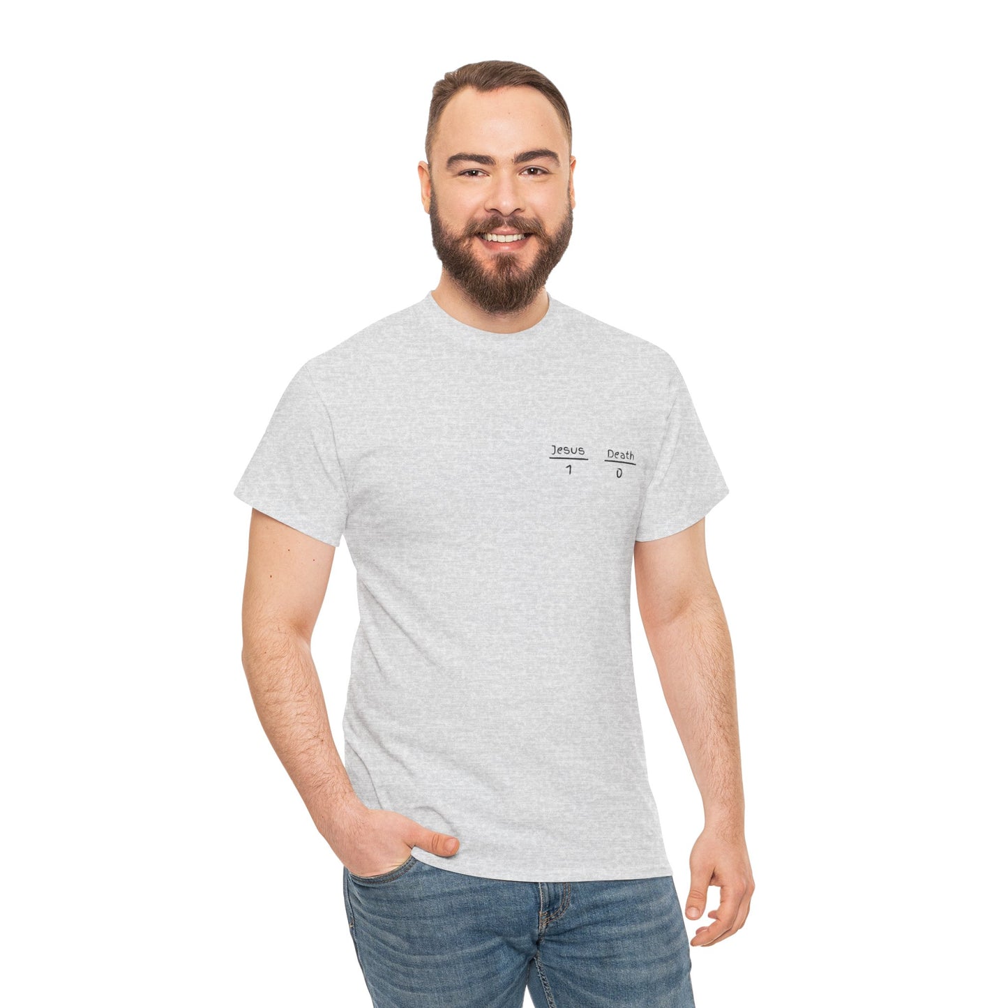Jesus vs. Death Score T-Shirt, Religious Tee, Unisex Cotton Shirt