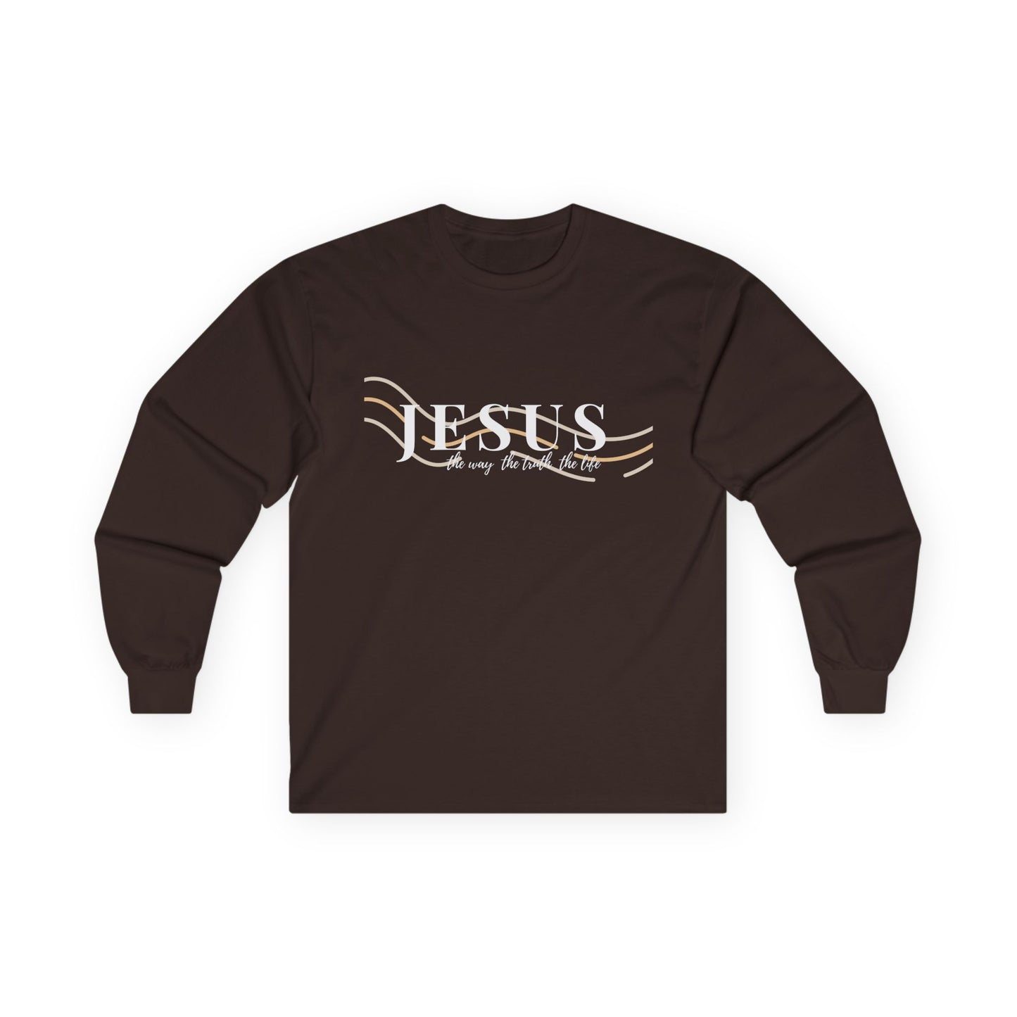 Jesus The Way The Truth The Life, Minimalist Long Sleeve Tee for Casual Style, Everyday Wear