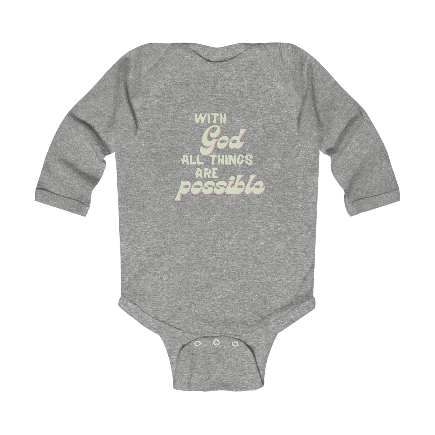 With God All Things Are Possible, Cute Baby Gift, Christian Baby Outfit, Inspirational Baby Clothes