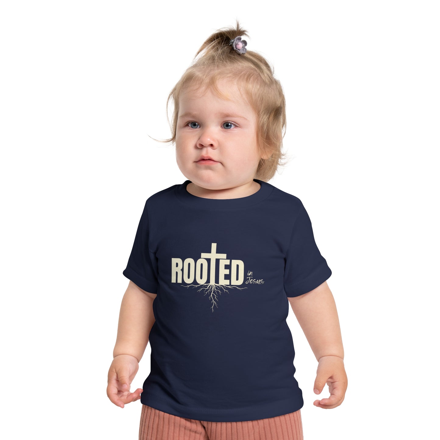 Rooted in Jesus, Baby Tee, Cute Christian Baby Shirt, Infant Clothing, Gift for New Parents, Easter Outfit, Baby Shower Gift