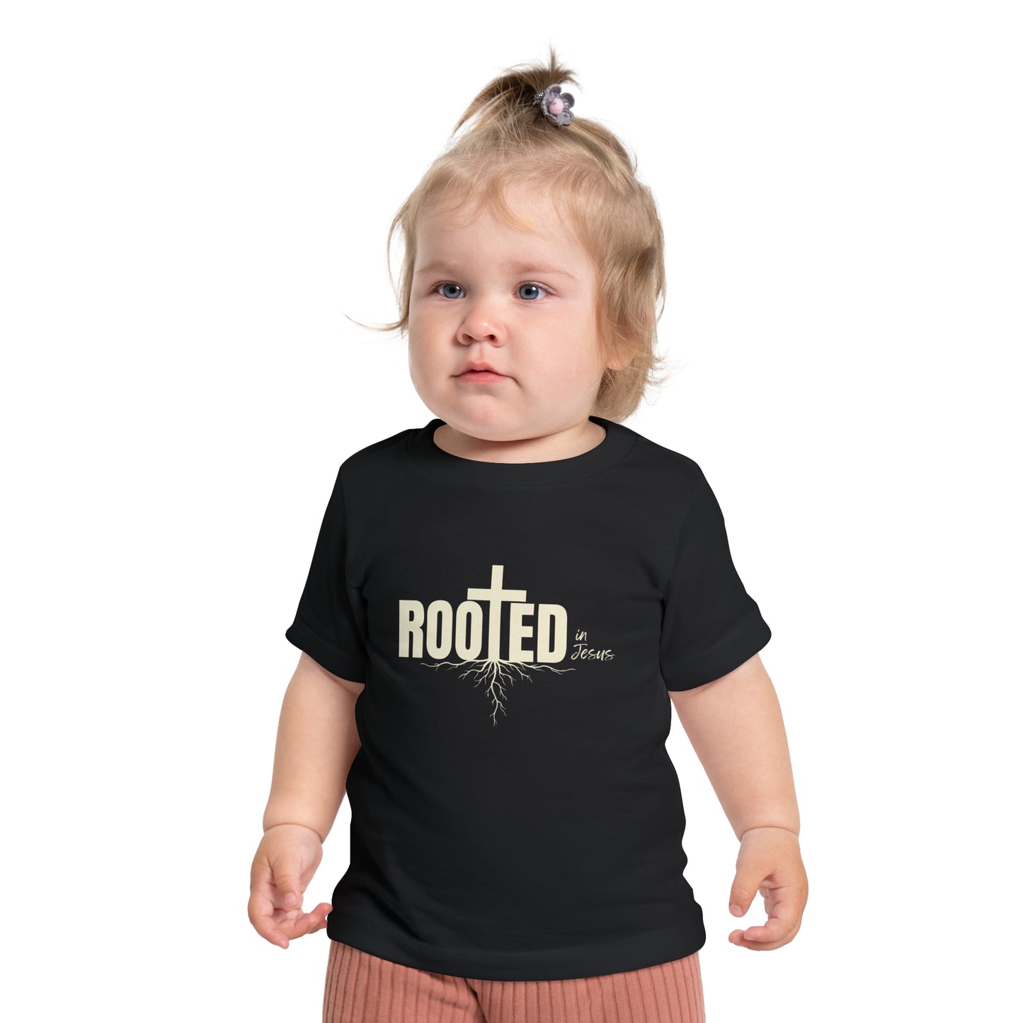 Rooted in Jesus, Baby Tee, Cute Christian Baby Shirt, Infant Clothing, Gift for New Parents, Easter Outfit, Baby Shower Gift