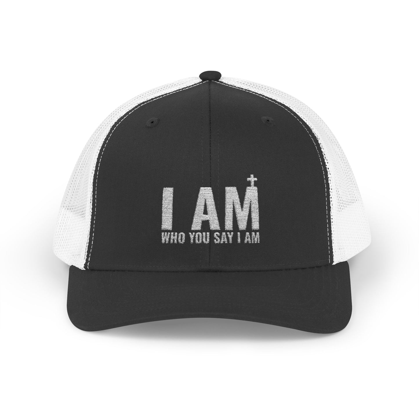 I AM Who You Say I Am, Inspirational Snapback Trucker Cap, Perfect for Casual Wear, Outdoor Activities