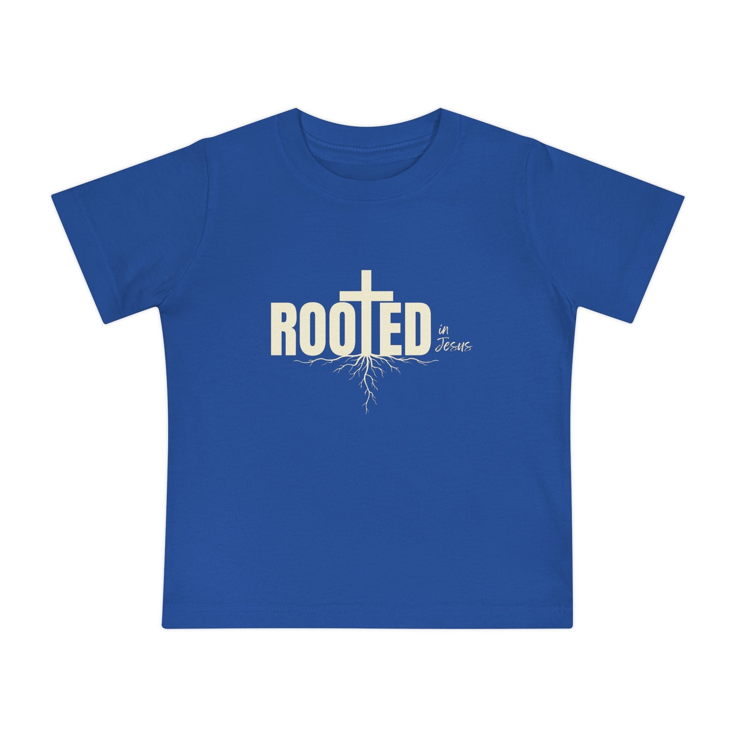 Rooted in Jesus, Baby Tee, Cute Christian Baby Shirt, Infant Clothing, Gift for New Parents, Easter Outfit, Baby Shower Gift