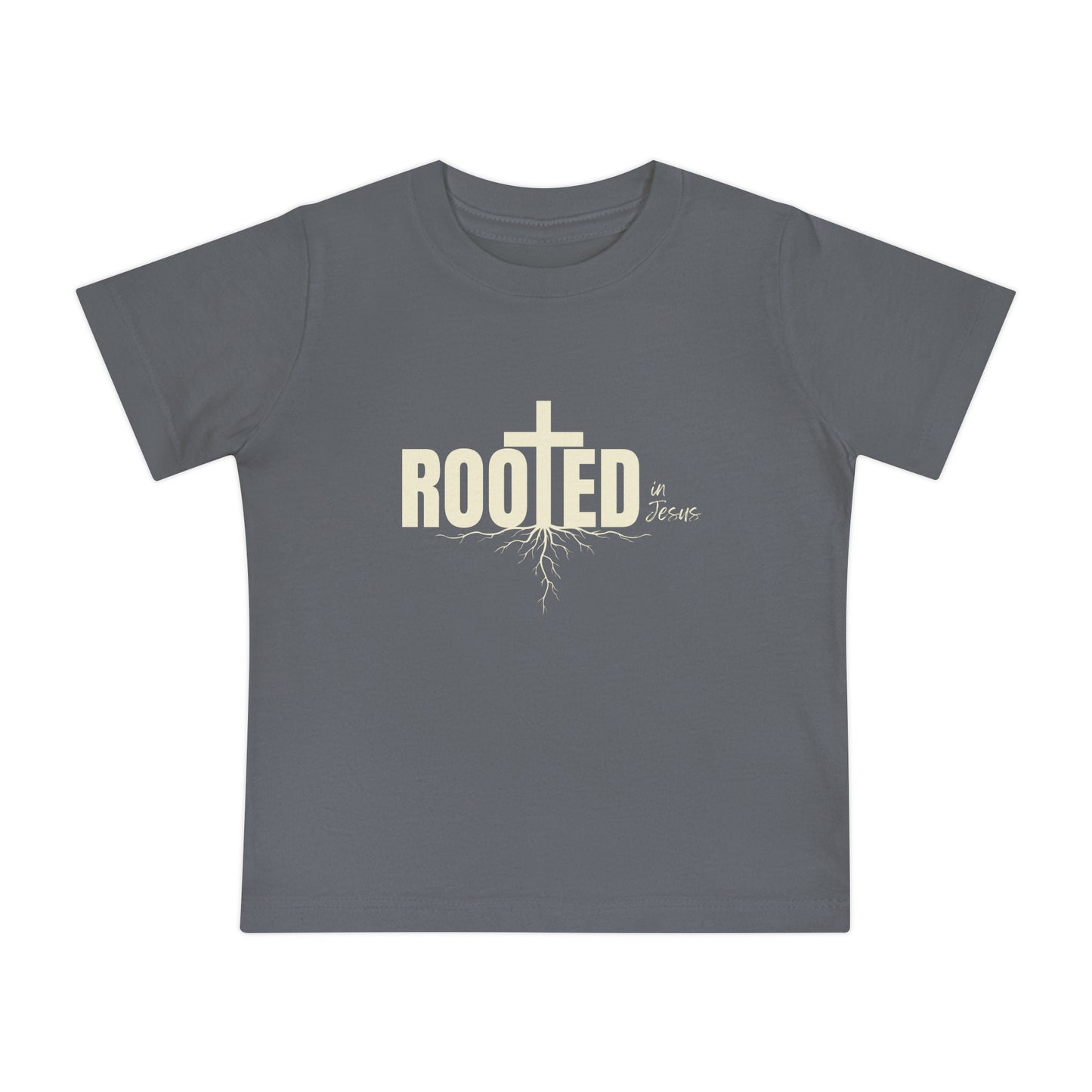 Rooted in Jesus, Baby Tee, Cute Christian Baby Shirt, Infant Clothing, Gift for New Parents, Easter Outfit, Baby Shower Gift
