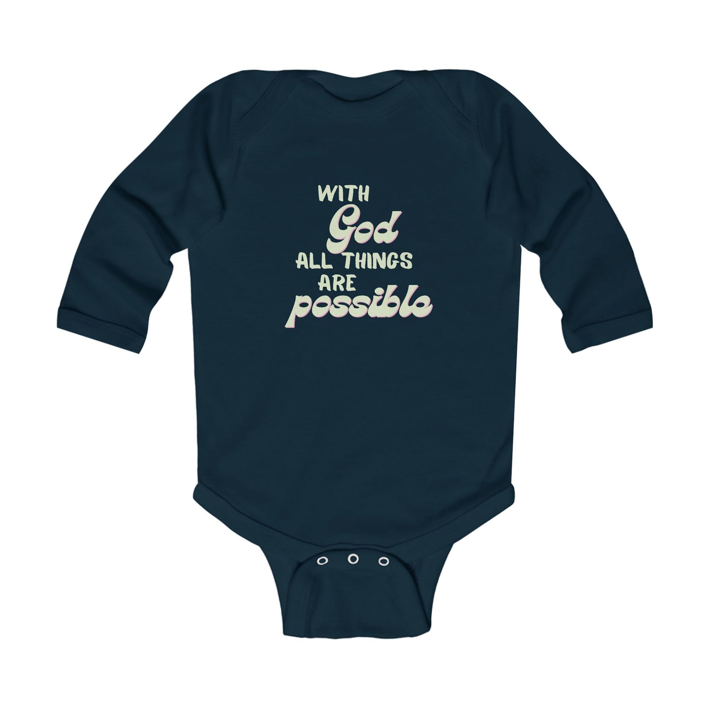 With God All Things Are Possible, Cute Baby Gift, Christian Baby Outfit, Inspirational Baby Clothes