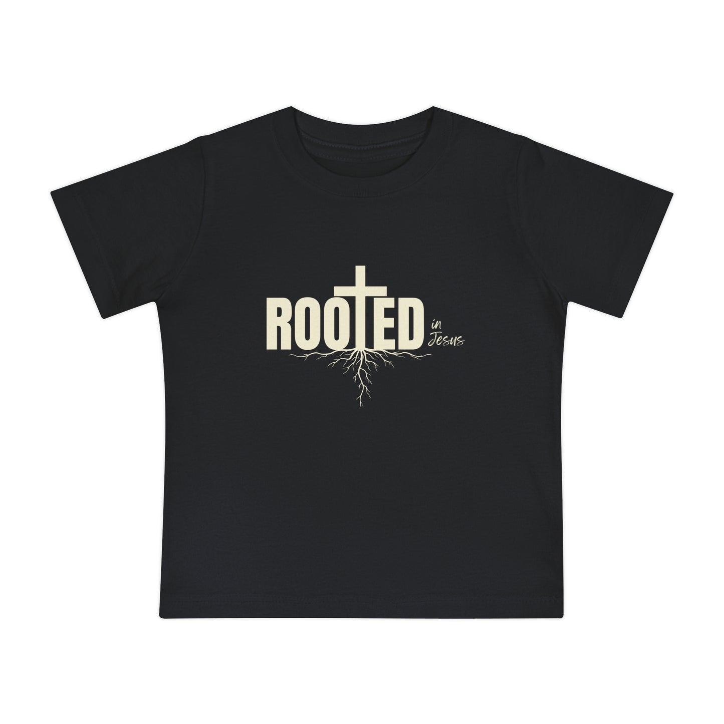 Rooted in Jesus, Baby Tee, Cute Christian Baby Shirt, Infant Clothing, Gift for New Parents, Easter Outfit, Baby Shower Gift
