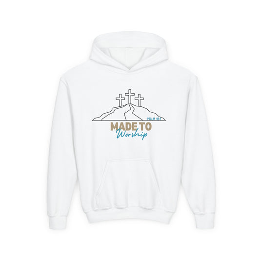 Made to Worship, Youth Hooded Sweatshirt - Christian Youth Apparel