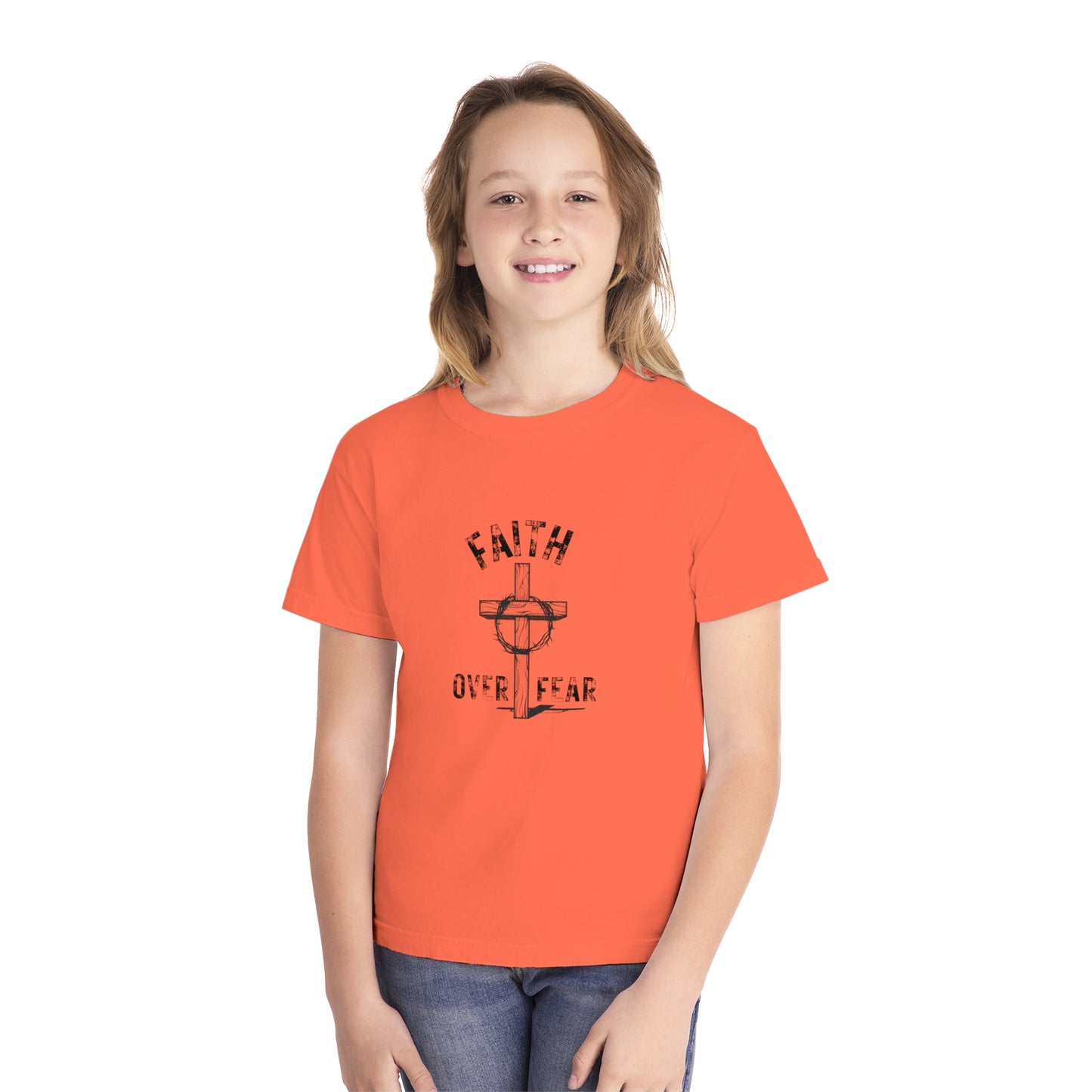 Faith Over Fear Kids Tee 100% Ringspun Cotton Shirt