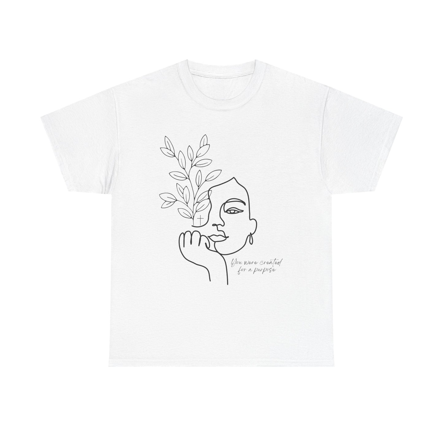 You Were Created For A Purpose, Unisex Heavy Cotton Tee, Minimalist Art Tee, Nature Inspired Shirt