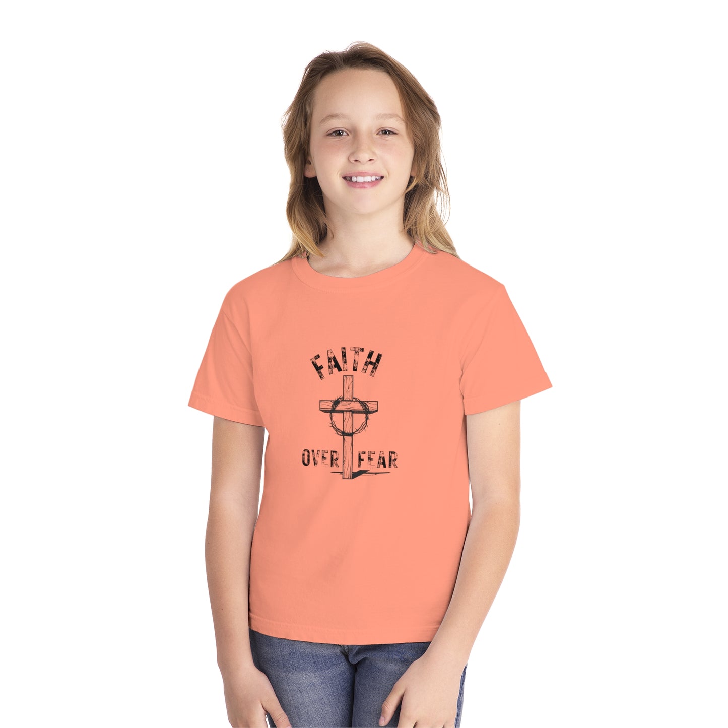 Faith Over Fear Kids Tee 100% Ringspun Cotton Shirt