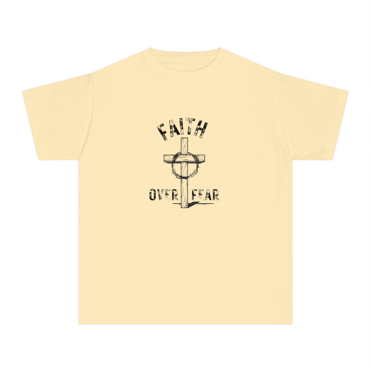 Faith Over Fear Kids Tee 100% Ringspun Cotton Shirt