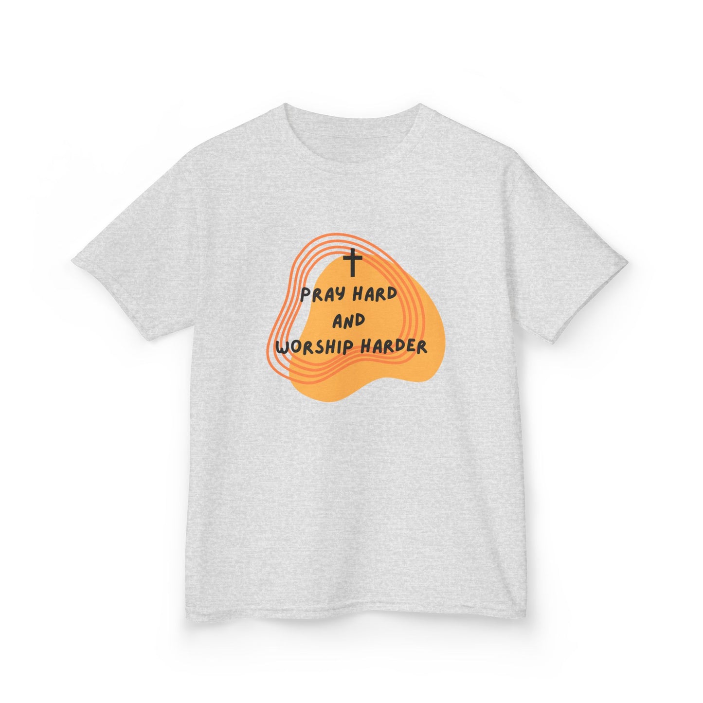 Pray Hard and Worship Harder, Kids Faith-Inspired Tee, Christian Children's Apparel, Youth T-Shirt, Unisex Kids Clothing