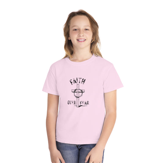 Faith Over Fear Kids Tee 100% Ringspun Cotton Shirt