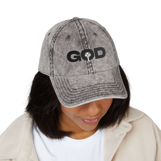 God Embroidered Cap Vintage, Casual Snapback Hat, Faith-Based Gift, Adjustable Hat